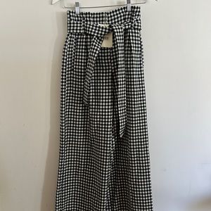 NEW WITH TAGS Sezane gingham wide leg pants with belt